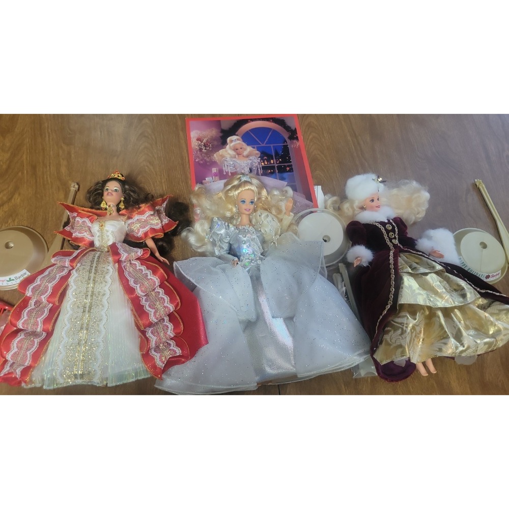 Holiday Barbie Doll Elegant Dresses Lot 1992 1996 1997 complete never used